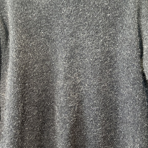 Lane‎ Bryant Eye Lash Glitter Cardigan Sweater Women 10/12 Gray Open Front EUC - Picture 9 of 9